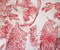 White-Red Nylon Floral Printed Tulle Mesh Knit Fabric By the Yard